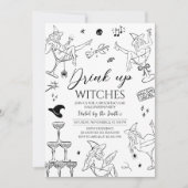 Drink Up Witches Cocktail Halloween Party Kaart (Voorkant)