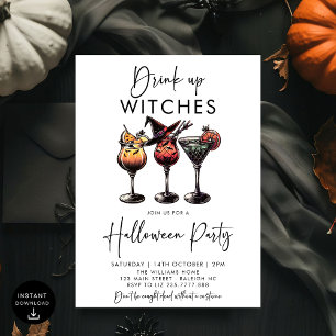 Drink Up Witches Cocktails Volwassen Halloween Par Kaart