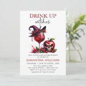 Drink Up Witches Cocktails vrijgezellenfeest Kaart (Staand voorkant)