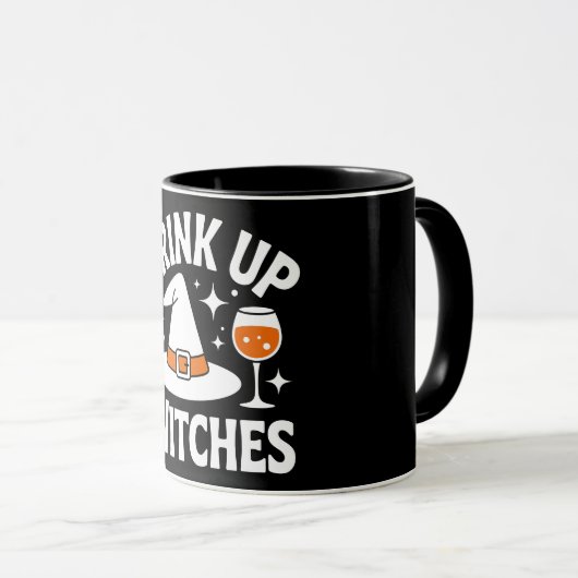 Drink Up Witches Funny Halloween Mok (Voorkant rechts)