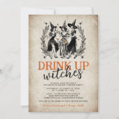  Drink Up Witches Girls Halloween Party Kaart (Voorkant)