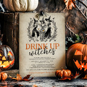  Drink Up Witches Girls Halloween Party Kaart