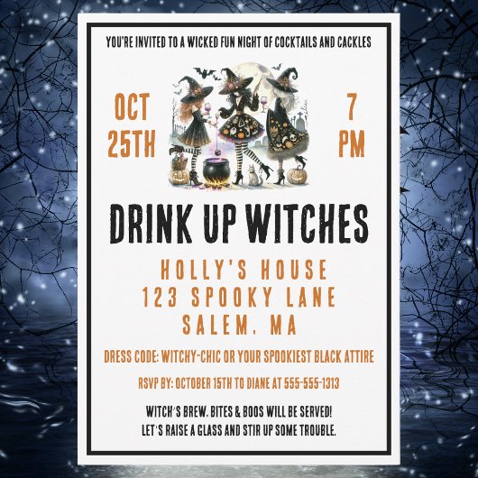 Drink Up Witches Girls 'Night Halloween Kaart