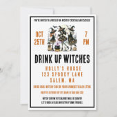 Drink Up Witches Girls 'Night Halloween Kaart (Voorkant)