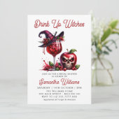 Drink Up Witches Gothic Cocktails Vrijgezellenfees Kaart (Staand voorkant)