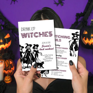 Drink Up Witches Halloween Bachelorette Weekend Kaart