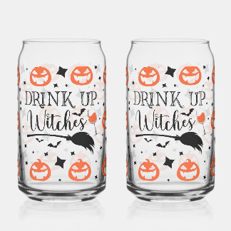 Drink Up Witches Halloween Blikvorm Glas