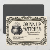  Drink Up Witches Halloween Party Kaart (Voorkant / Achterkant)