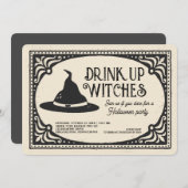  Drink Up Witches Halloween Party Kaart (Voorkant / Achterkant)