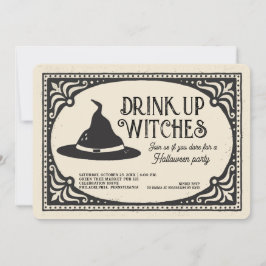  Drink Up Witches Halloween Party Kaart
