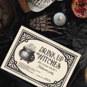  Drink Up Witches Halloween Party Kaart