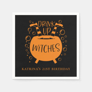 Drink Up Witches Halloween Theme Verjaardag Servet