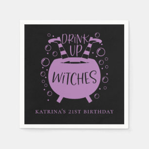 Drink Up Witches Halloween Theme Verjaardag Servet