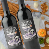 Drink Up Witches Halloween Zwangerschapsaankondigi Wijn Etiket