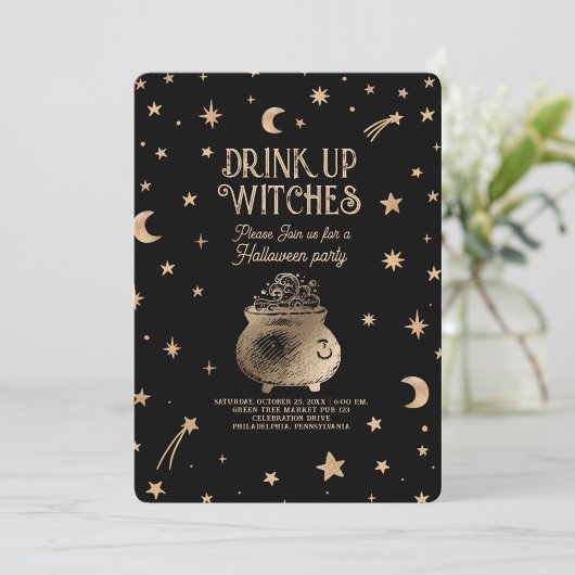  Drink Up Witches Hemelse Halloween Party Kaart