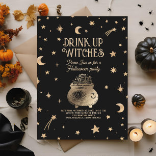 Drink Up Witches Hemelse Halloween Party Kaart