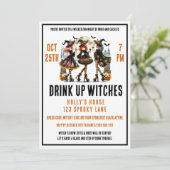 Drink Up Witches Ladies Night Halloween Wine Night Kaart (Staand voorkant)