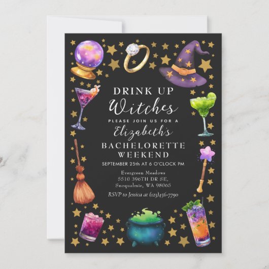 Drink up Witches Spooky Bachelorette Weekend Kaart (Voorkant)