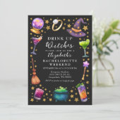 Drink up Witches Spooky Bachelorette Weekend Kaart (Staand voorkant)