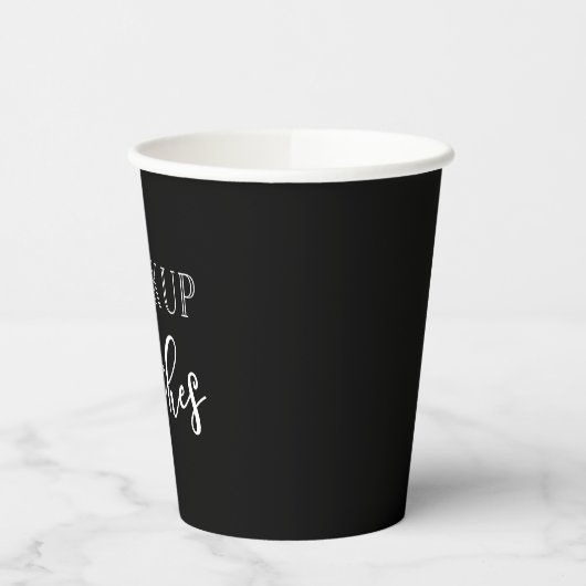 Drink Up Witches Zwart & Wit Halloween Cups Papieren Bekers (Links)