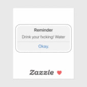Drink uw water, blijf gehydrateerd sticker (Vel)