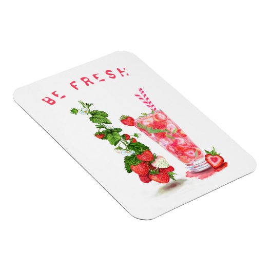 Drink van aardbeiensap - zomervruchten magneet (Rechterzijde)