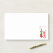 Drink van aardbeiensap - zomervruchten post-it® notes (Op bureau)