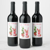 Drink van aardbeiensap - zomervruchten wijn etiket (Flessen)
