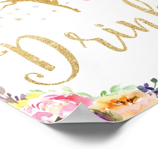 Drink van Baby shower met milde afbraak Baby Girl Poster (Hoek)