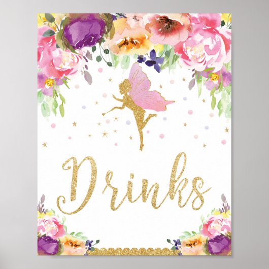 Drink van Baby shower met milde afbraak Baby Girl Poster (Voorkant)