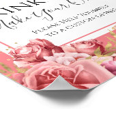 Drink van Baby shower met vlinder Poster (Hoek)