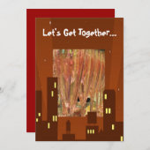 Drink van City Lights Dinner Party Kaart (Voorkant / Achterkant)