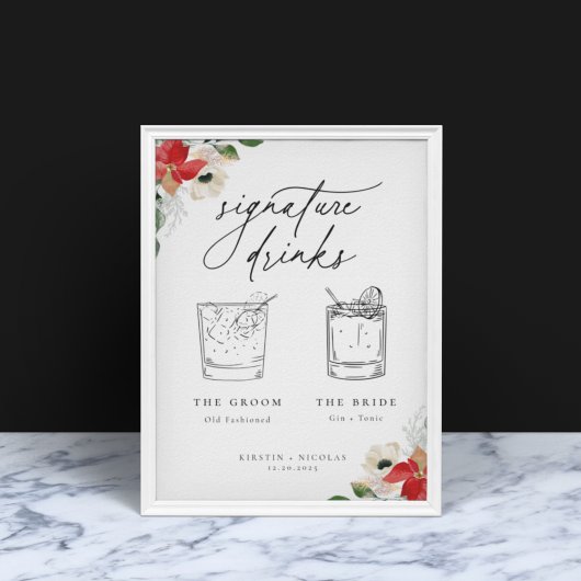 Drink van de Botanische Floral-minimalistische win Poster