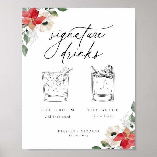 Drink van de Botanische Floral-minimalistische win Poster (Voorkant)