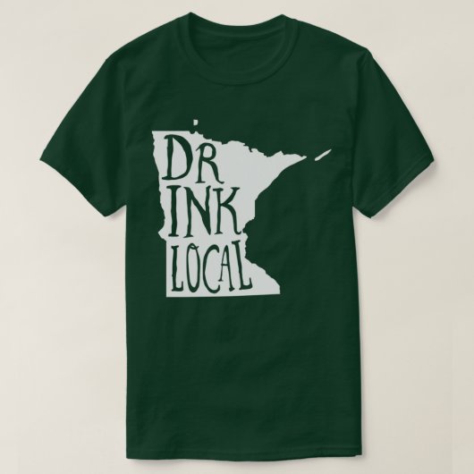 Drink van de omtrek van de lokale Minnesota-staat T-shirt (Design voorkant)