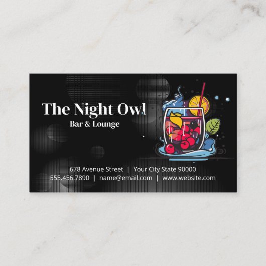 Drink van gemengde bessencocktails | bar visitekaartje (Voorkant)