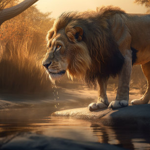 Drink van het watering van de Hole Lion Legpuzzel