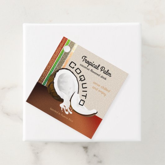 Drink van kokosvruchten bedankjes labels (In situ)