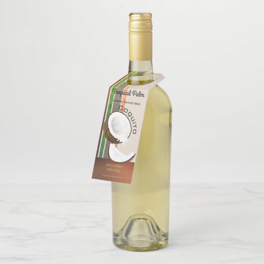 Drink van kokosvruchten flessenhanger (Schuin)