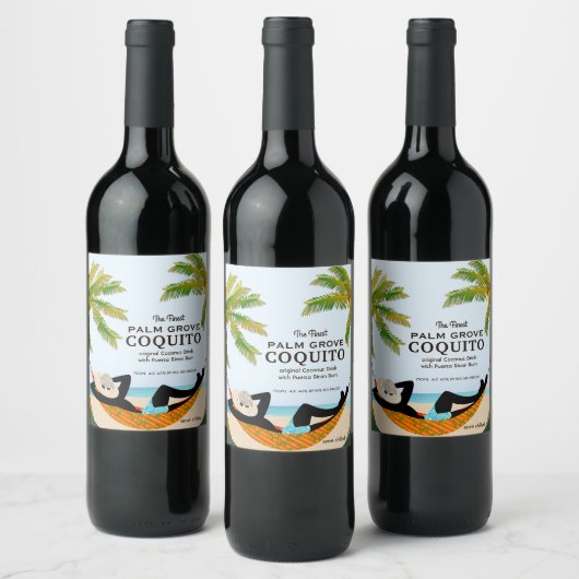 Drink van koquito Coconut Tropical Fruit Wijn Etiket (Flessen)