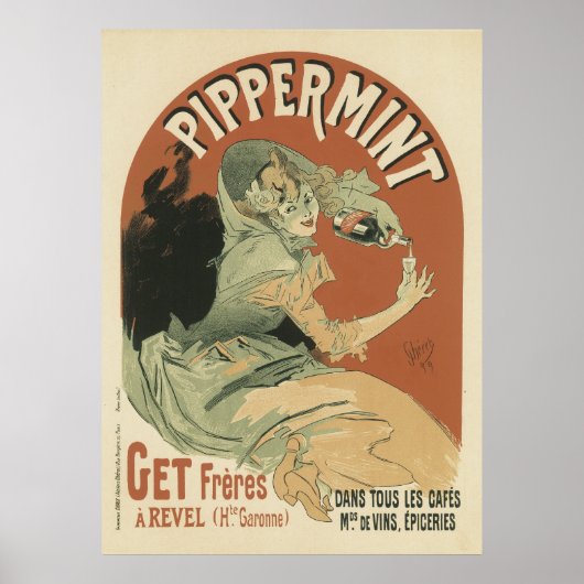 Drink van Pippermint door Jules Chéret, 1899 Poster (Voorkant)