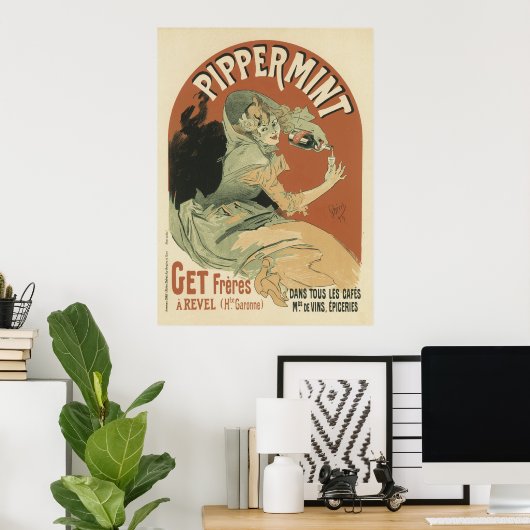 Drink van Pippermint door Jules Chéret, 1899 Poster (Thuiskantoor)