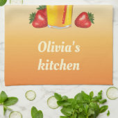 Drink van tropische Sinaasappels citrusvruchten en Theedoek (Gevouwen)