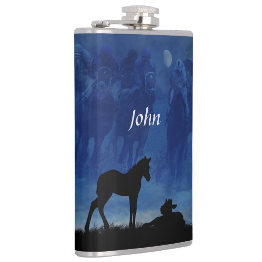 Drink van twee racepaard met thorax heupfles (Rechts)