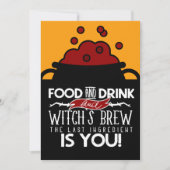 Drink van voedsel en heks Brew Halloween Party Kaart (Voorkant)