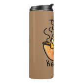 Drink van warme zoolkoffie thermosbeker (Gedraaid links)