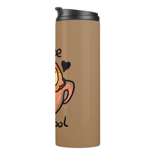 Drink van warme zoolkoffie thermosbeker (Geroteerd rechts)