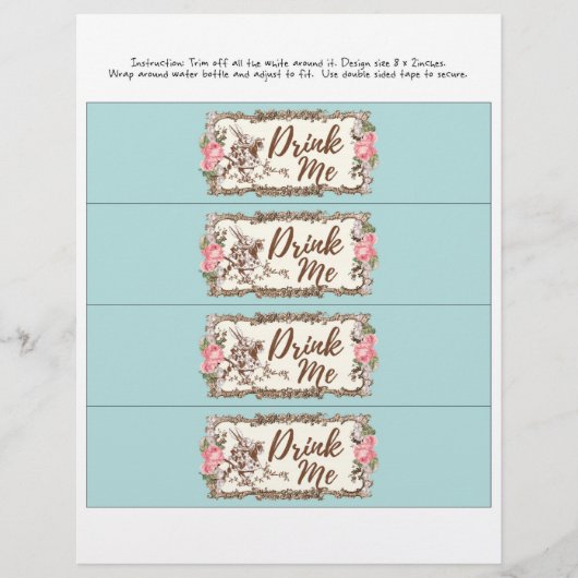 drink van waterflesje ME - Alice in wonderland dri Flyer (Voorkant)