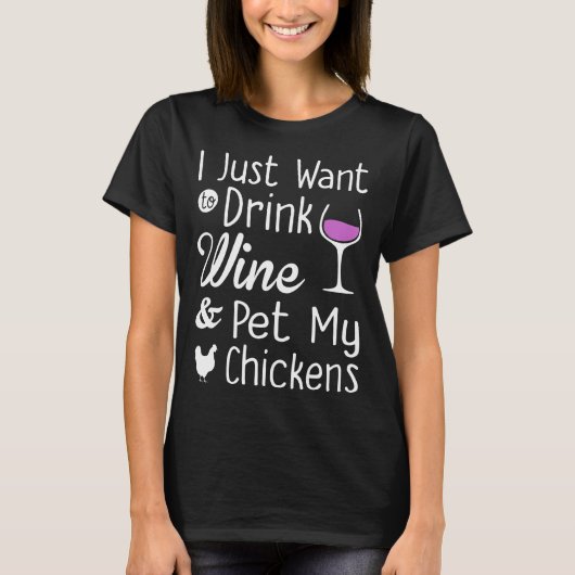 Drink van wijn en huisdieren t-shirt (Voorkant)
