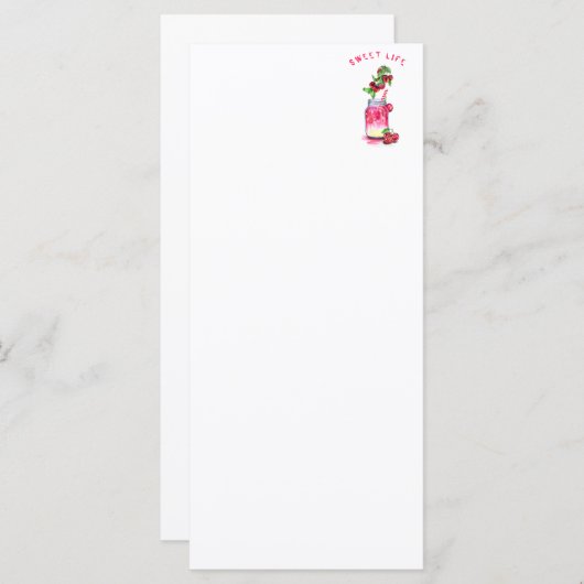 Drink van zoete kersen - zomerpartij menu (Voorkant / Achterkant)